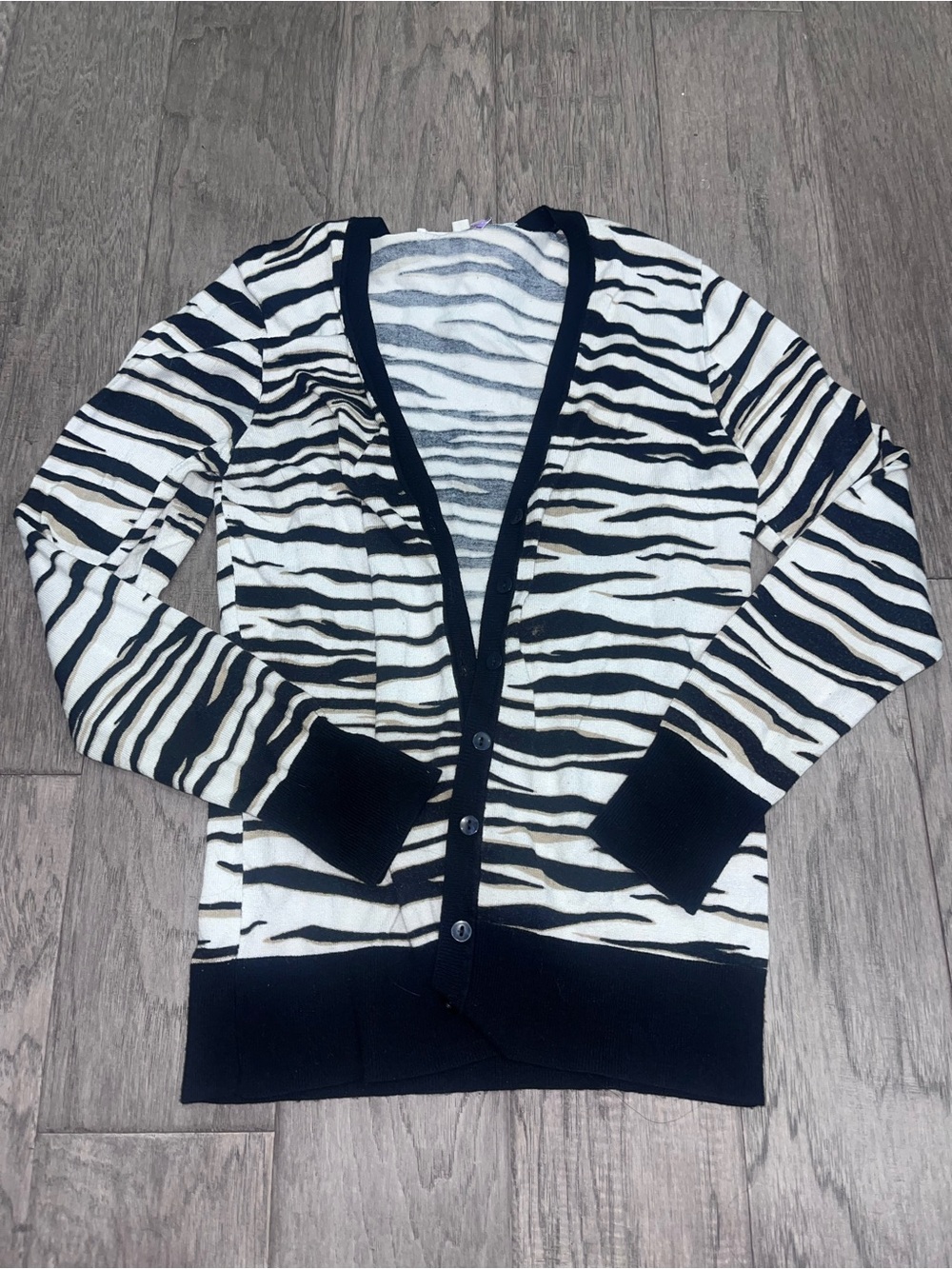 y2k Zebra Print Cardigan
